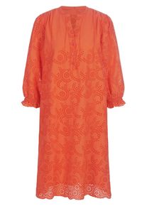 Marcel Ostertag - Kleid mit V-Öffnung am Ausschnitt, orange, Gr. 36, Baumwolle