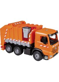LENA Giga Trucks Müllwagen Arocs mit Aufkleber Sandspielzeug ab 3 Jahren orange