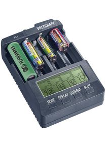 Renkforce Voltcraft IPC-3 Rundzellen-Ladegerät Batterielader LiIon NiCd NiMH 4 Ladeplätze schwarz