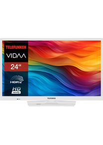 Telefunken Fernseher 24 Zoll Smart TV VIDAA XH24VP550M-W HD Fernseher HDR TV mit Triple-Tuner (24", LED, HD), TV, Weiss
