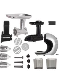 ADLER AD 4131 Slow-speed juicer 3in1 - Meat mincer, Juicer, Vegetable grater, Stainless Steel, Entsafter, Silber, Schwarz