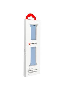 Forcell Strap F-DESIGN FA01 silicone strap for APPLE Watch 42 / 44 / 45 / 49 mm misty blue (Silikon), Uhrenarmband, Mehrfarbig
