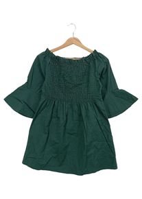 ZUIKI Damen Sommerkleid Freizeitkleid Grün Gr. M Raffungen Minikleid Baumwolle