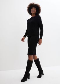 Abito in maglia e sottogiacca (set 2 pezzi), Nero, Taglia 46/48 (M), bonprix