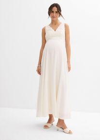 Abito da sposa prémaman con pizzo satin e georgette, Bianco, Taglia 46, bonprix
