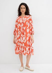 Abito tunica in pura viscosa, Rosso, Taglia 58, bonprix