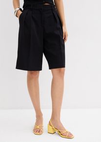 Bermuda in misto viscosa con pinces, Nero, Taglia 42, bonprix