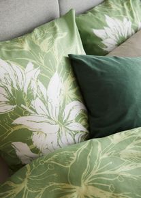 Parure de lit à fleurs - vert - taille 135x200 cm - 100% coton - bonprix