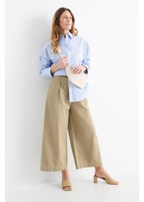 C&Amp;A Pantaloni di stoffa con cintura-vita alta-gamba larga, Beige, Taille: 36