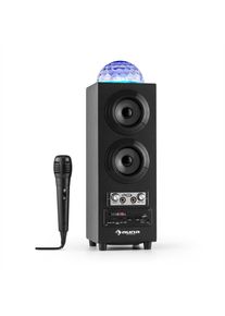 Auna DiscoStar Black, hordozható bluetooth hangfal, USB, akkumulátor, LED, mikrofon
