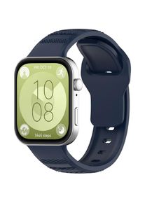 Techsuit - Watchband (W050) - Huawei Watch Fit 3 - Blue (Silikon), Uhrenarmband, Blau