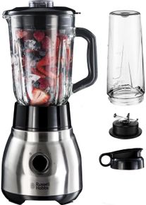 Russell Hobbs Standmixer »2-in-1 Glas- 23821-56, Edelstahl« 600 W 1,5l Glasbehälter Mixer & 0,6l Smoothie Maker, Spülmaschinenfest in grau