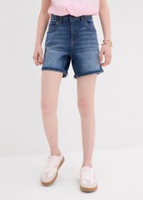 bonprix Bermudas vaqueras de talle medio, azul, 164