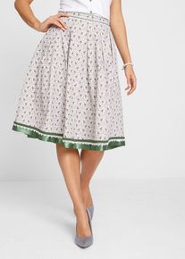 bonprix Mujer, Falda tradicional hasta la rodilla, gris, 48