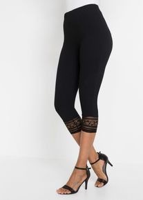 bonprix Női Capri legging bio-pamuttal, fekete, 36/38