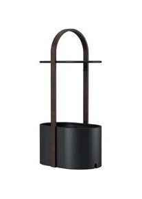 Umbra Beistelltisch , Schwarz, Walnussfarben , Holz, Metall , Eukalyptusholz , rund , 24.1x68.9x35.3 cm , Wohnzimmer, Wohnzimmertische, Beistelltische, Beistelltische Metall