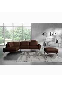 Livetastic Hocker , Dunkelbraun , Leder , Echtleder , Semi-Anilinleder , rechteckig , 96x45x80 cm , Made in Eu , Wohnzimmer, Sessel, Hocker & Hockerbänke, Sitzhocker