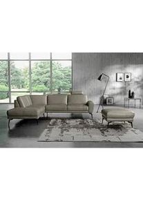 Livetastic Hocker , Grau , Leder , Echtleder , Semi-Anilinleder , rechteckig , 96x45x80 cm , Made in Eu , Wohnzimmer, Sessel, Hocker & Hockerbänke, Sitzhocker