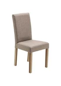 Carryhome Stuhl , Taupe, Sonoma Eiche , Textil , Eiche , massiv , eckig , 44x92x57 cm , Beinauswahl, Stoffauswahl, mit Griff , Esszimmer, Esszimmerserien