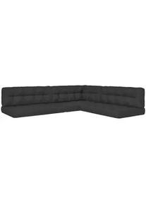 VICCO Palettenkissen SET Anthrazit 7 Teile , Textil , Rechteckig , 120x15x80 cm , Outdoor-Kissen, Palettenkissen