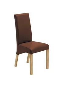 Carryhome Stuhl , Eichefarben, Kastanienfarben , Textil , Eiche , massiv , eckig , 47x102x57 cm , Beinauswahl, Stoffauswahl , Esszimmer, Esszimmerserien