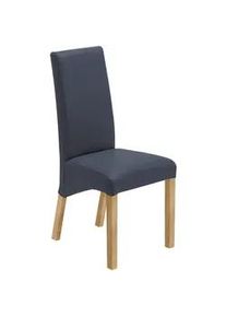 Carryhome Stuhl , Eichefarben, Dunkelblau , Textil , Eiche , massiv , eckig , 47x102x57 cm , Beinauswahl, Stoffauswahl , Esszimmer, Esszimmerserien