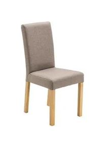 Carryhome Stuhl , Taupe, Buchefarben , Textil , Buche , massiv , eckig , 44x92x57 cm , Beinauswahl, Stoffauswahl, mit Griff , Esszimmer, Esszimmerserien