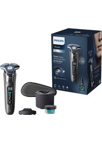 Philips Elektrorasierer »Shaver Series 7000 S7887/55«, Reinigungsstation, ausklappbarer Präzisionstrimmer, 1 Reinigungskartusche, Etui, Ladestand, mit SkinIQ Technologie