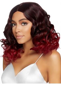 Leg Avenue Parrucca riccia lunga fino alle spalle con corona bordeaux