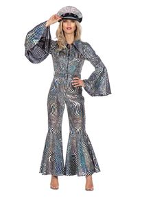 maskworld Catsuit psychédélique disco argenté