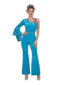 maskworld Velvety Soft Disco Catsuit Blue