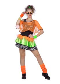 maskworld Costume da ragazza al neon anni '80