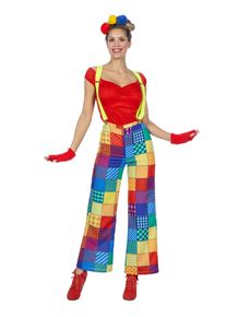 maskworld Pantaloni da clown patchwork per donna