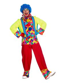 maskworld Costume da clown per uomo dai colori vivaci