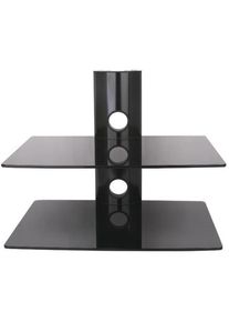 art STO D-50N Wand-Doppelregal D-50N 20KG zu DVD/Receiver schwarz, TV Wandhalterung, Schwarz