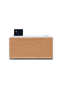 pure Evoke Home - Wood Edition, alles-in-één muzieksysteem in Katoenwit met kersenhouten rooster