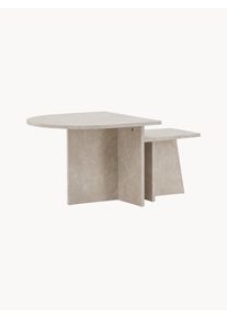 Venture Design Komplet stolików kawowych o wyglądzie marmuru Sala, 2 elem. Beżowy S 60 x W 45 cm