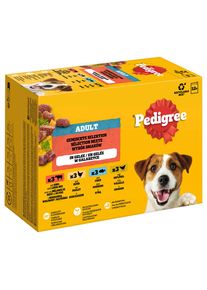 Multipack Pedigree "Les classiques" en sauce ou gelée.- sélection variée en gelée (4 variétés) 12 x 100 g