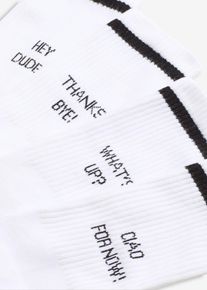bonprix Calcetines deportivos con algodón orgánico (4 pares), blanco, 39-42