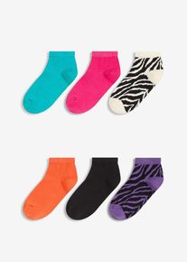 bonprix Mujer, Calcetines cortos de algodón orgánico (6 pares), naranja, 39-42