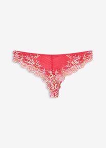 bonprix Mujer, Tanga con encaje multicolor, rosa, 48/50