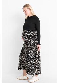 C&A Mama C&A Vestito per allattamento-effetto sovrapposto, Nero, Taille: XS