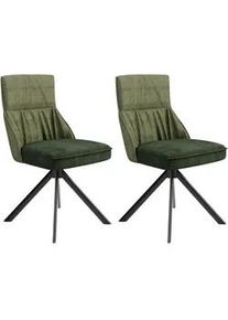 ByLiving Mid.you Stuhl-Set , Grün, Schwarz, Dunkelgrün , Metall, Textil , 50x89x56 cm , Stoffauswahl, Sitzfläche 180° drehbar, automatische Rückholfunktion , Esszimmer, Stühle, Polsterstühle