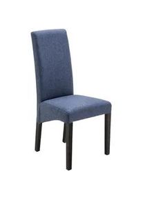Carryhome Stuhl , Blau, Buche Kolonial , Textil , Buche , massiv , eckig , 47x102x57 cm , Beinauswahl, Stoffauswahl , Esszimmer, Esszimmerserien