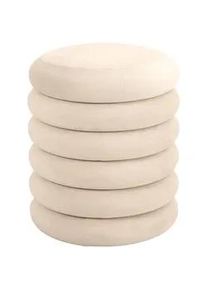 SVITA Hocker Blossom XS mit Stauraum Beige , Textil , 40x43x40 cm , Wohnzimmer, Hocker, Sitzhocker