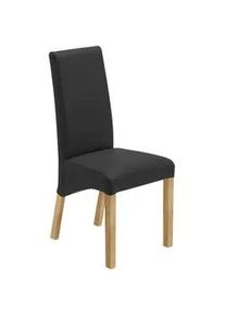 Carryhome Stuhl , Anthrazit, Eichefarben , Textil , Eiche , massiv , eckig , 47x102x57 cm , Beinauswahl, Stoffauswahl , Esszimmer, Esszimmerserien