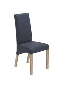 Carryhome Stuhl , Dunkelblau, Sonoma Eiche , Textil , Eiche , massiv , eckig , 47x102x57 cm , Beinauswahl, Stoffauswahl , Esszimmer, Esszimmerserien