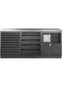 Kraftwerk, Werkstattschrank, MOBILIO BLK Kombi Edelstahl (204 cm, 91 cm)
