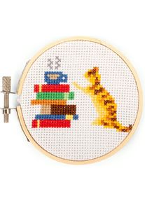 KIKKERLAND - Cat Mini Cross Stitch Embroidery - (GG269), Handarbeitsset, Mehrfarbig