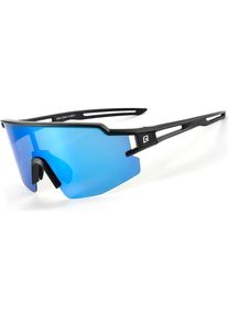 Rockbros, Herren, Sportbrille, Polarized Cycling Glasses with UV Protection and Corrective Insert Blue Lenses - Black (Schwarz, Blau), Schwarz